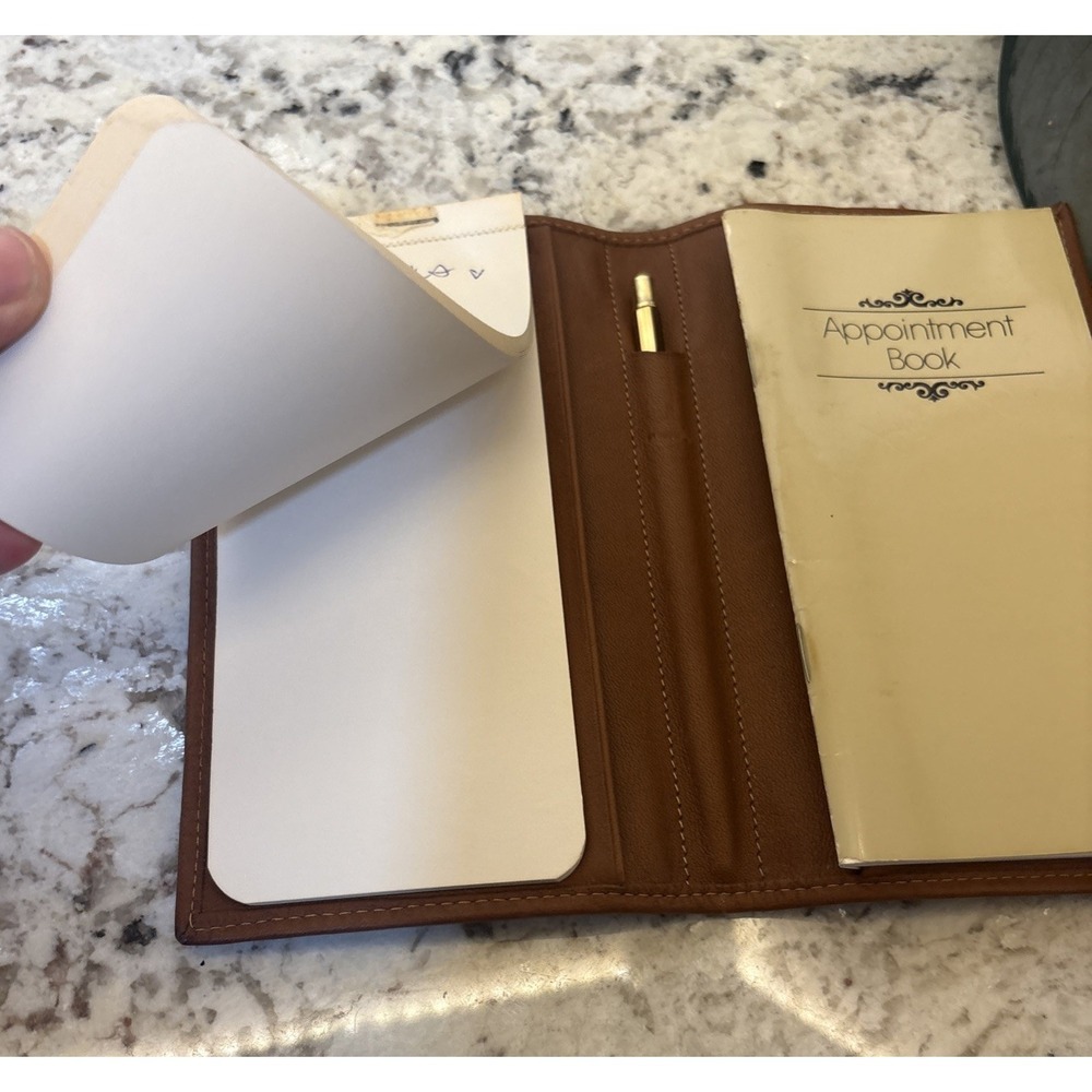 Vintage Etienne Aigner Leather Small Appointment note Book Organizer Pen Purse - Picture 11 of 16